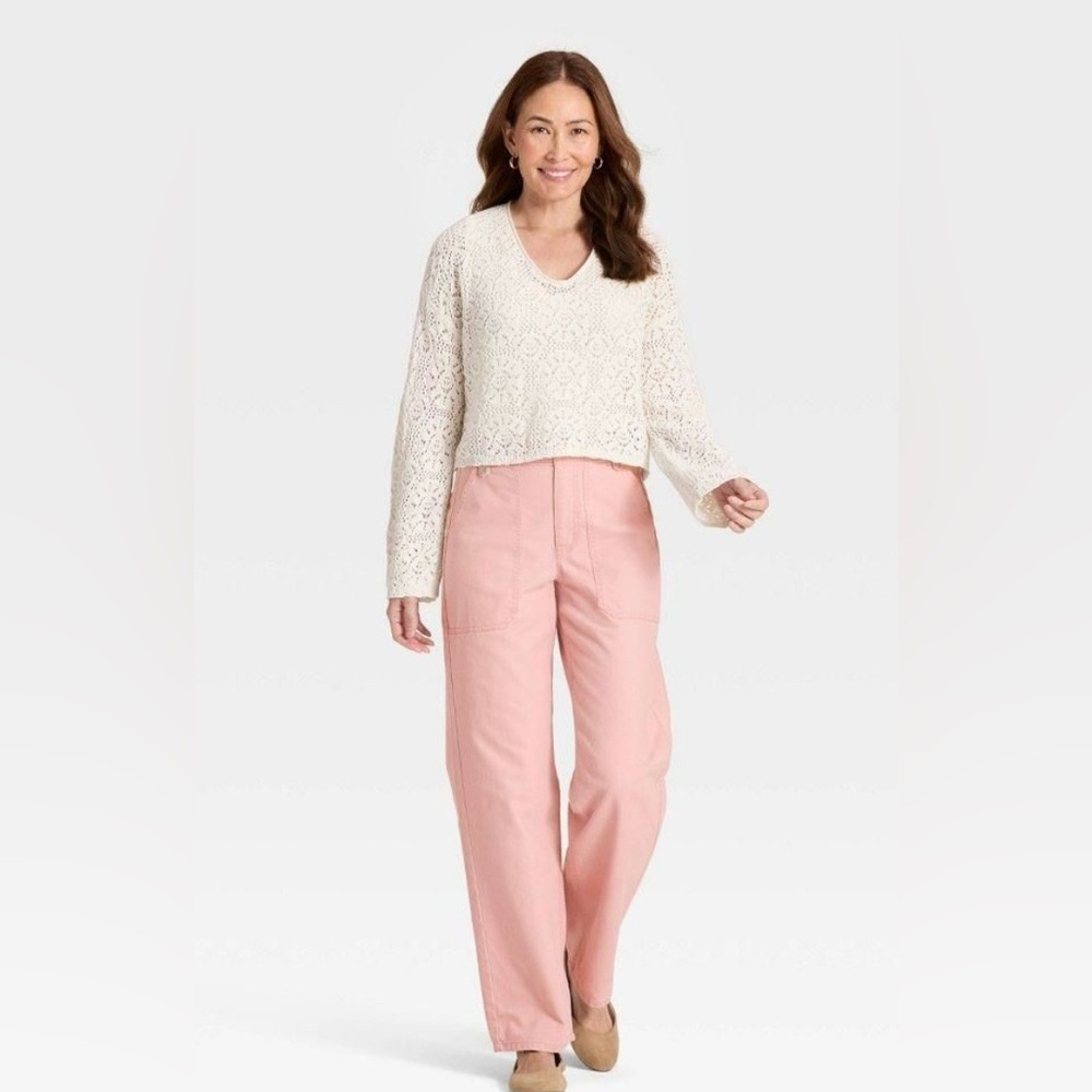 Universal Thread Straight Leg Pants in Light Pink